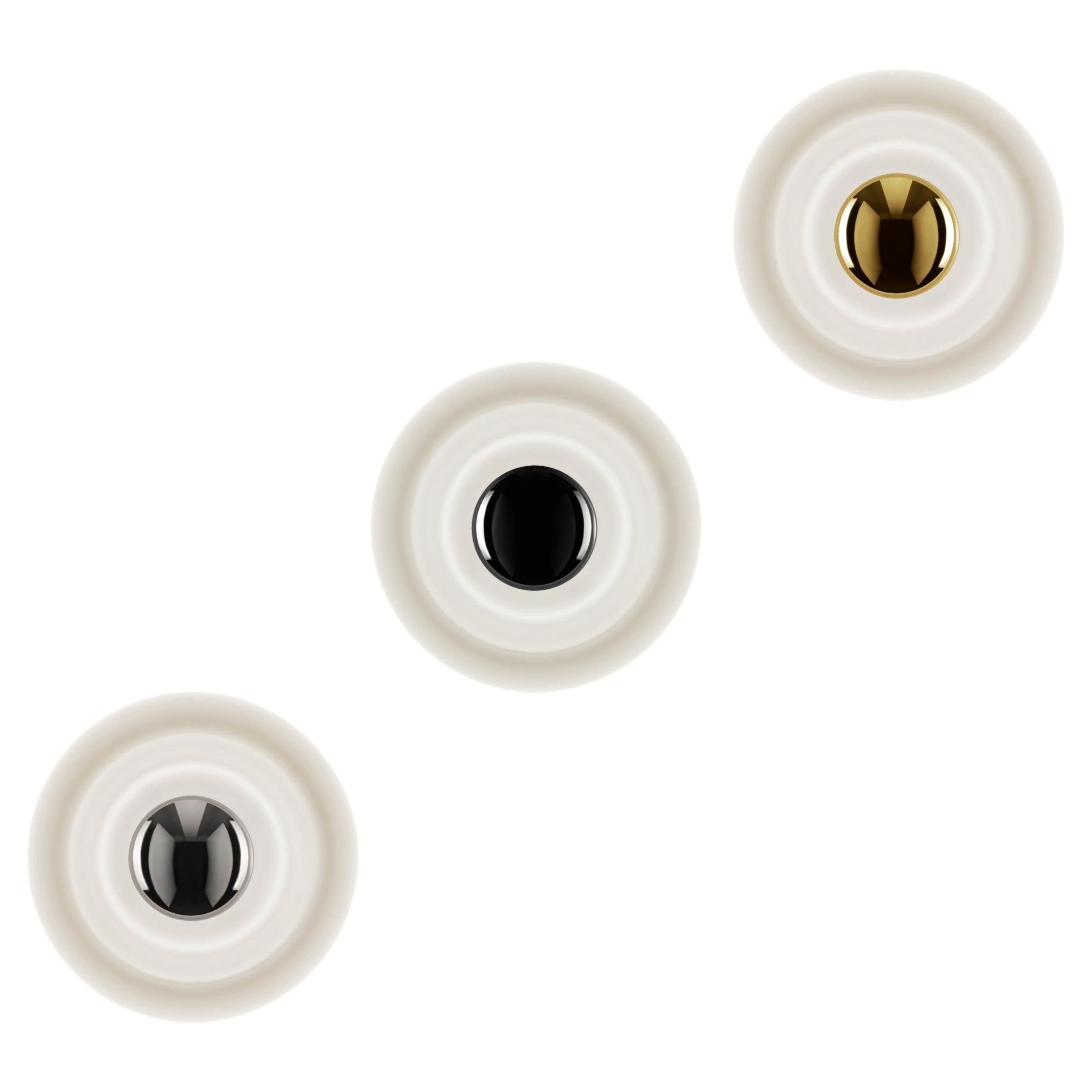 Tom Dixon 'Press Surface' Small Frosted Round Glass Indoor/Outdoor Wall Light For Sale