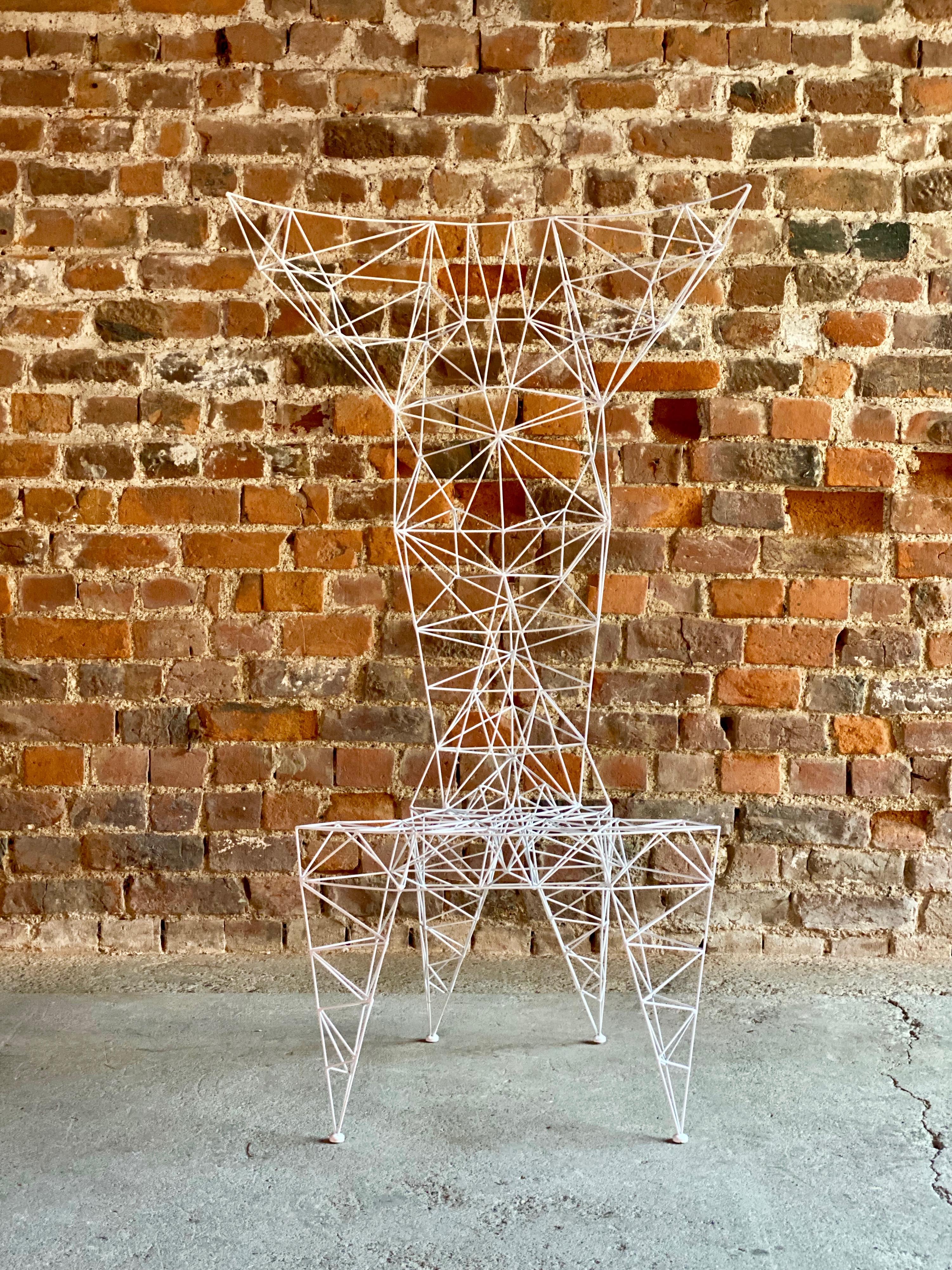 Tom Dixon Pylon Chair Designed in 1991 British Design

Tom Dixon Pylon chair designed in 1991, triangulated steel rods with white powder-coated finish a modern day masterpiece. 

Originally created on a self-propelled mission to design the
