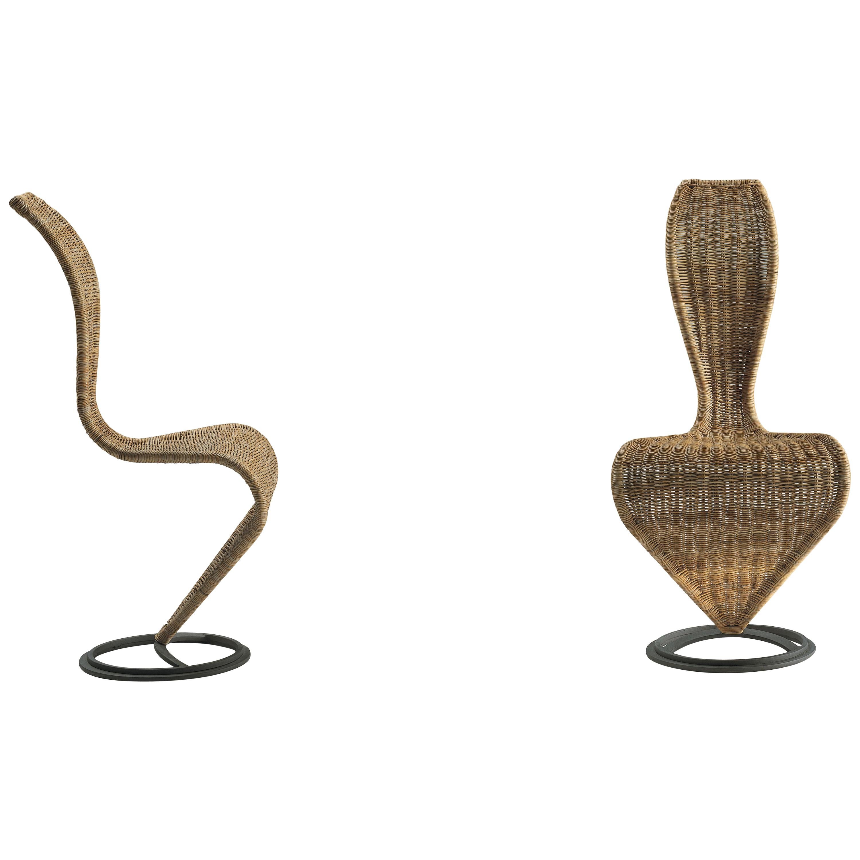 Tom Dixon S-Chair with Marsh Straw or Wicker Upholstery for Cappellini