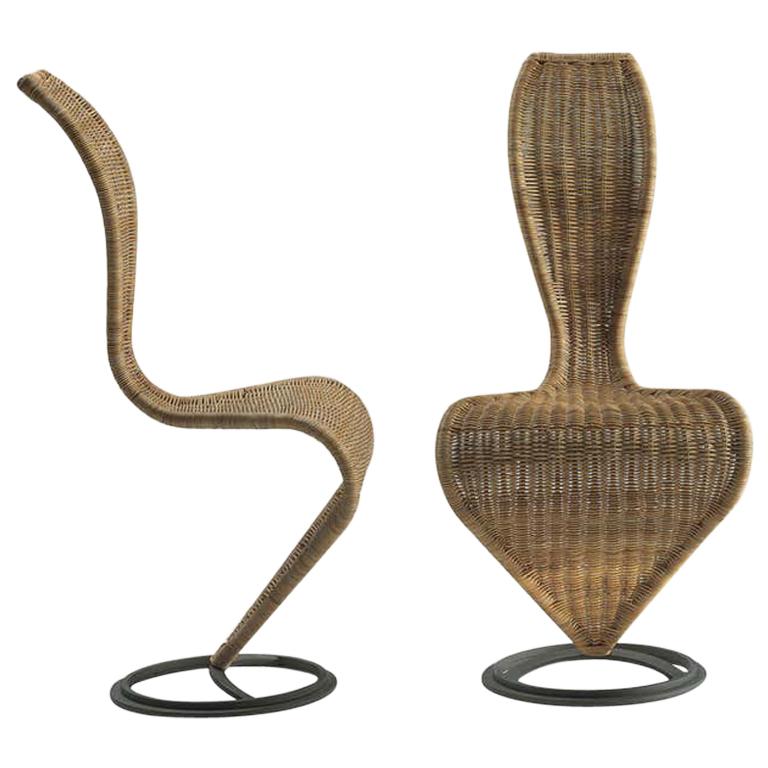 Tom Dixon S-Chair with Marsh Wicker Upholstery for Cappellini For Sale