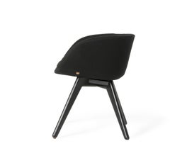 Black Scoop Chair Low Back/Black Oak Leg