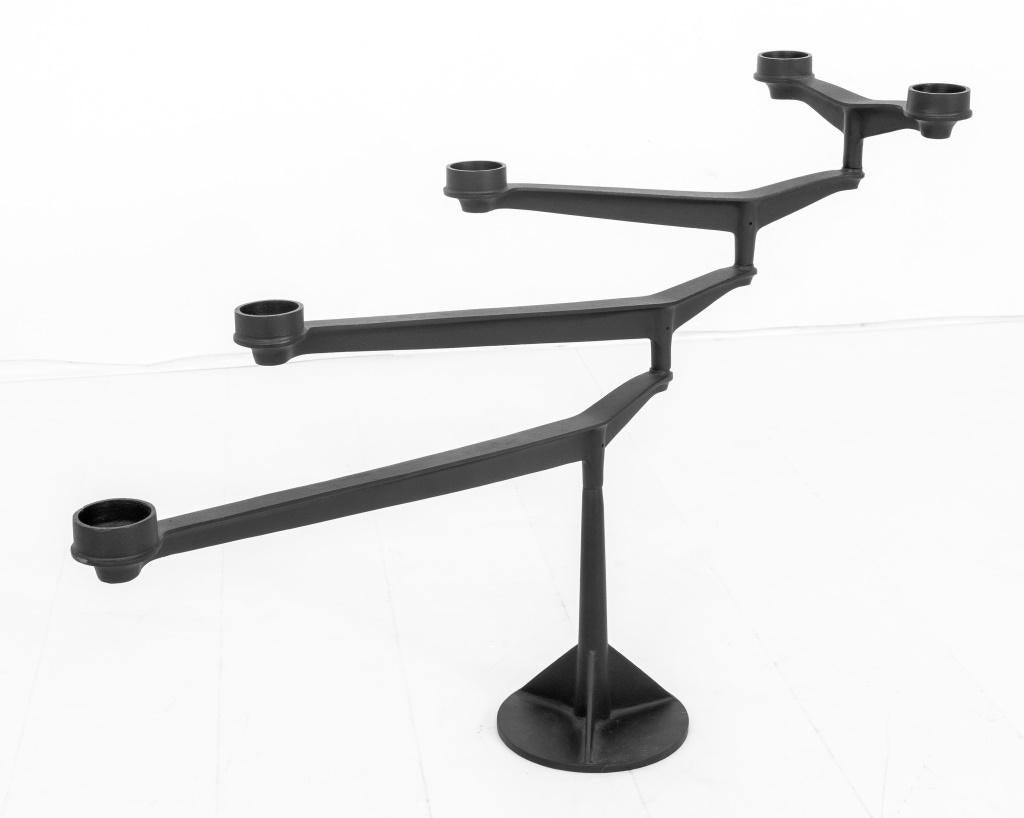 Tom Dixon (British, b. 1959) modern minimalist design 'Spin' table candelabra mobile, cast iron with adjustable arms, marked on bottom, circa 2018. 23