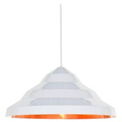 Tom Dixon Step Beat Fat & Wide White Pendant Light Set, Copper, Contemporary, UK