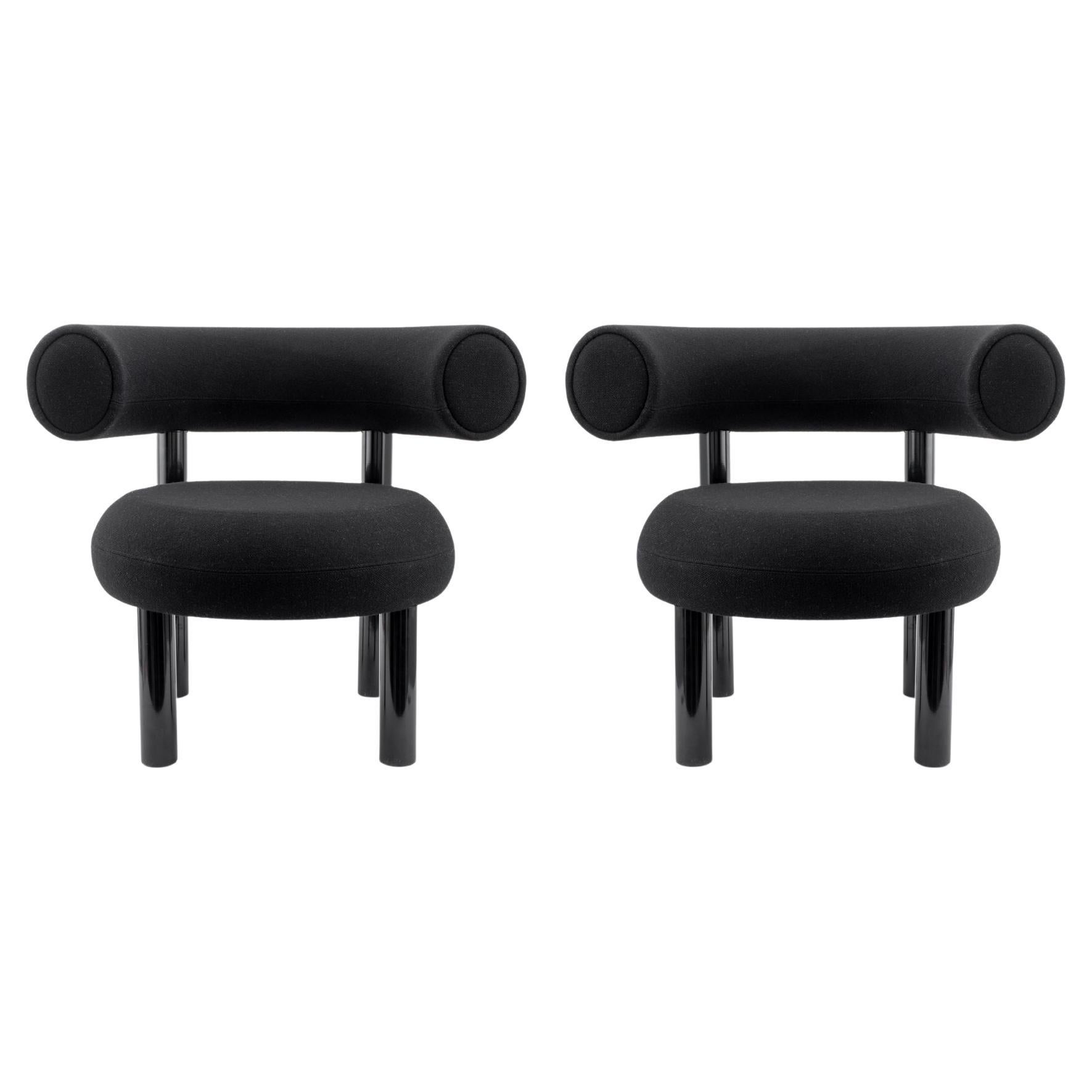 Tom Dixon Upholstered Fat Lounge Chairs, Pair