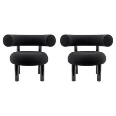 Tom Dixon Upholstered Fat Lounge Chairs, Pair