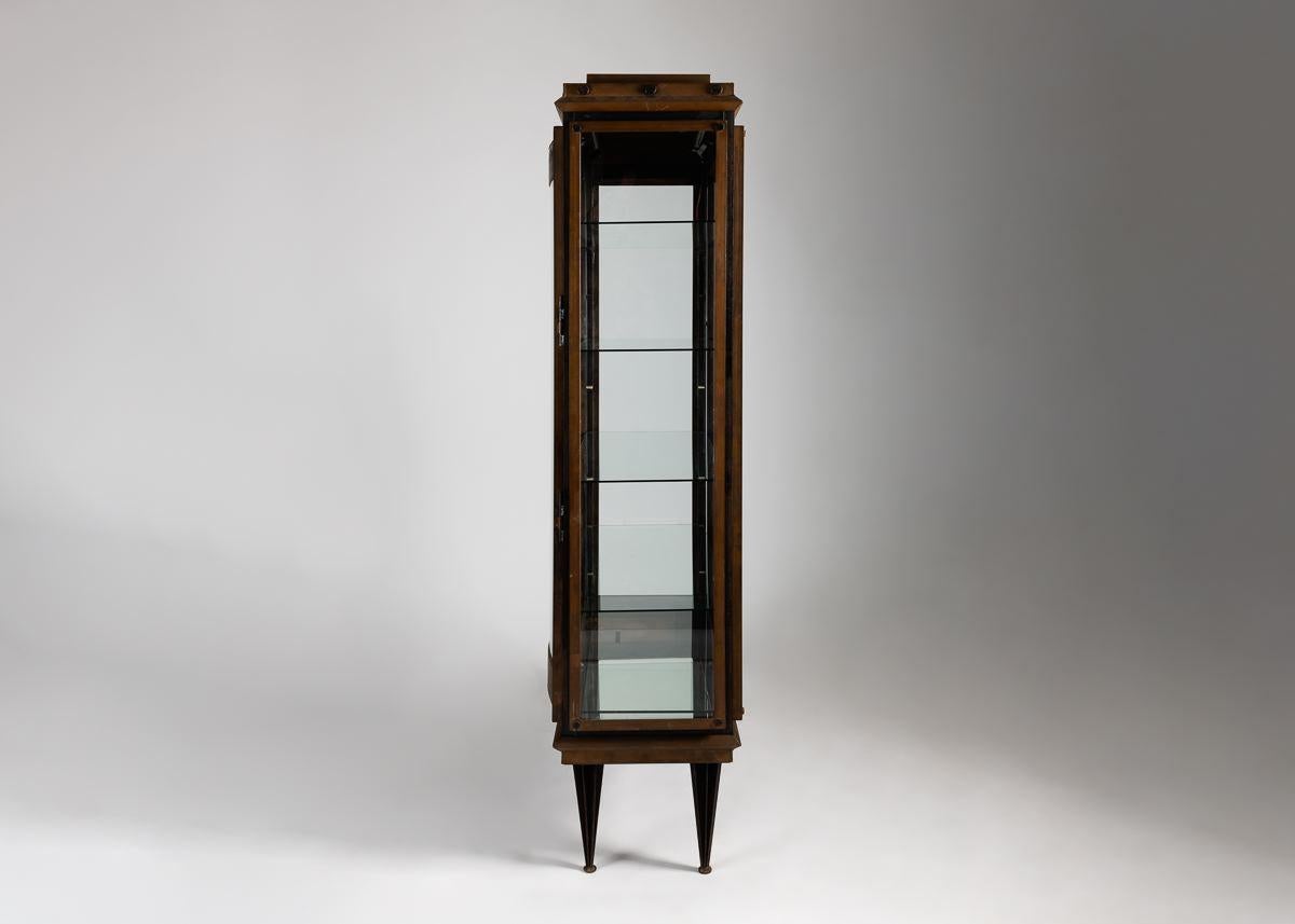 Tom Dixon, Vertical Vitrine Cabinet in Bronze, Glass & Steel, UK, Circa 1995 For Sale 1