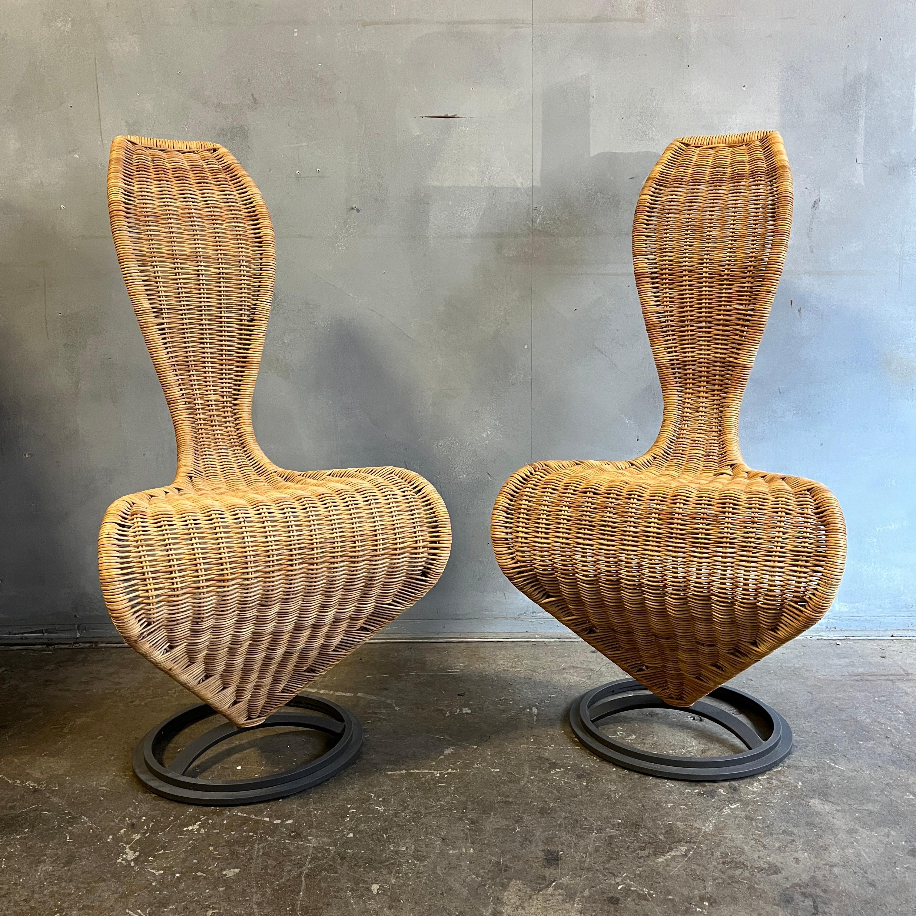 Italian Tom Dixon Wicker S-Chair, 'Pair' For Sale