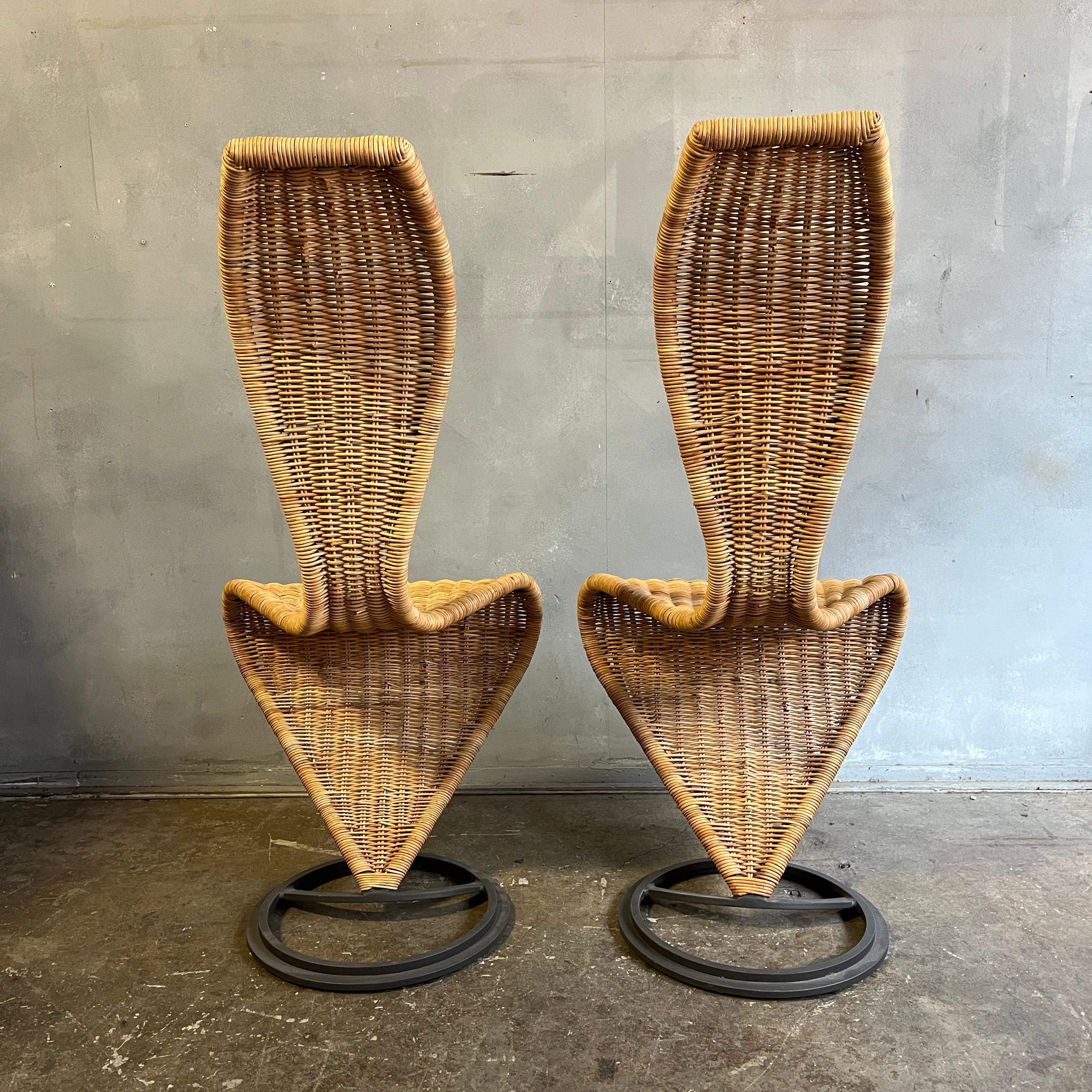 20th Century Tom Dixon Wicker S-Chair, 'Pair' For Sale