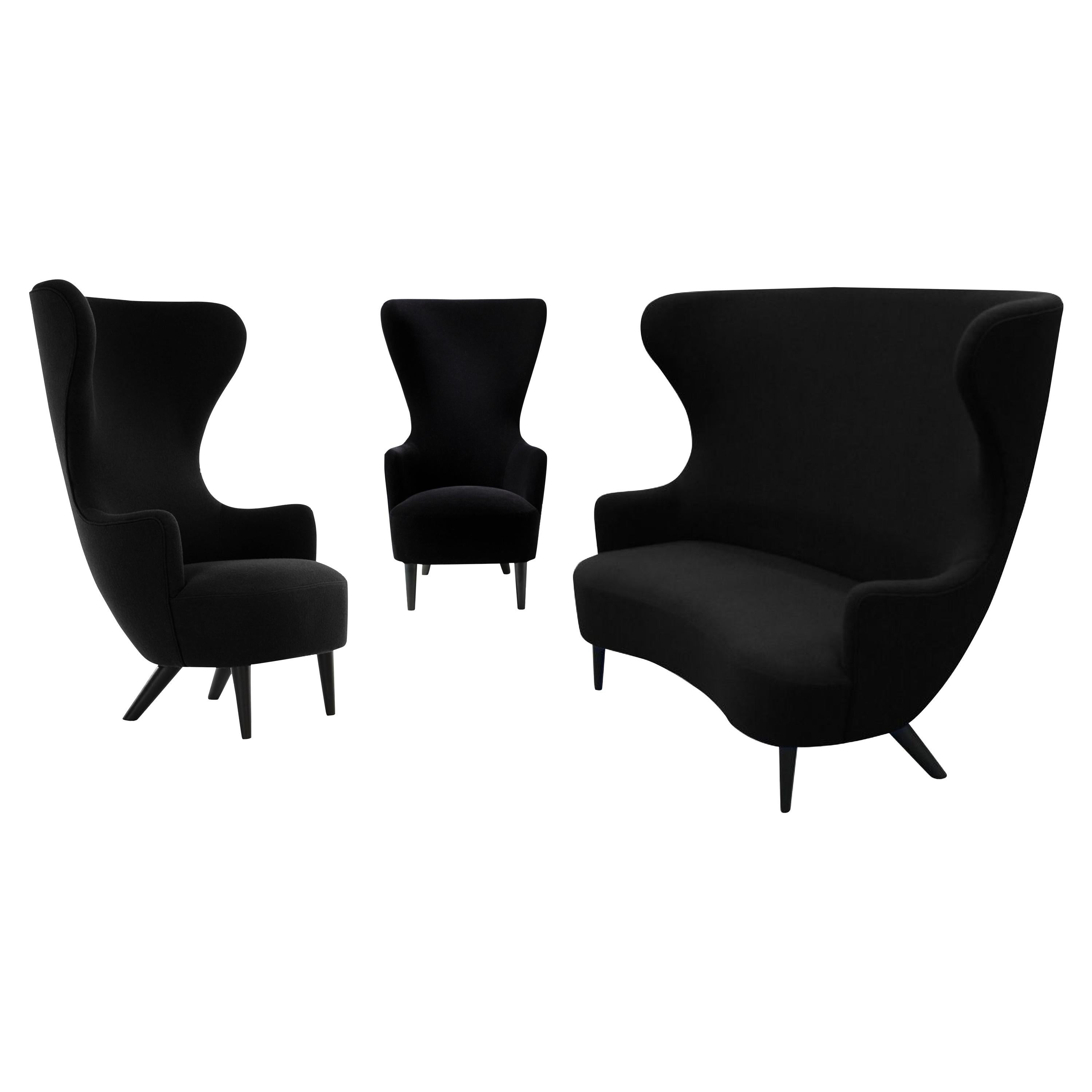 Tom Dixon Wingback Black Leg Hallingdal 65 Sofa & Armchair Lounge, George Smith