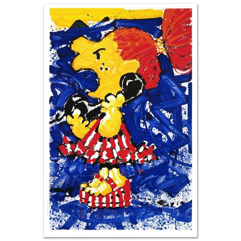 Tom Everhart Figurative Print – „1-800 My Hair is Pulled Too Tight“ Limitierte Auflage Handgedrehtes Original-Lithhogr