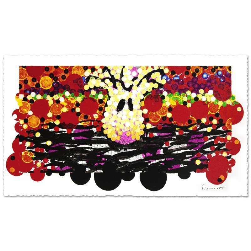 Tom Everhart Figurative Print - "Calmly Insane In My Nest" Limited Edition Hand Pulled Original Lithograph