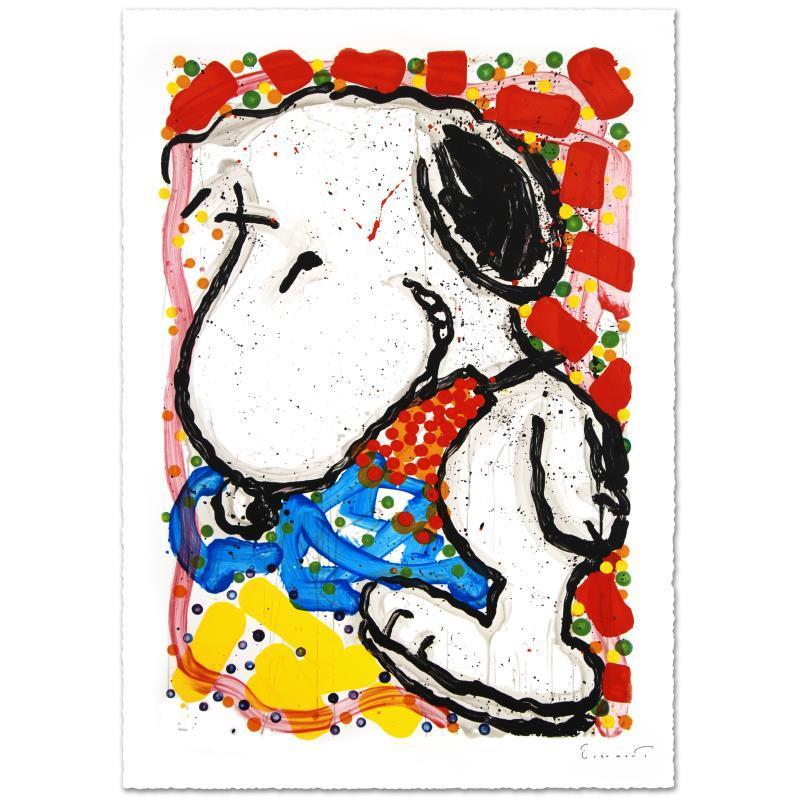 Tom Everhart Figurative Print - "Hip Hop Hound" Limited Edition Hand Pulled Original Lithograph