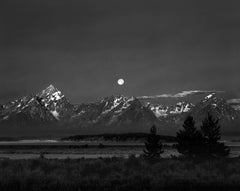 Puesta de Luna en Teton (Blanco y Negro)