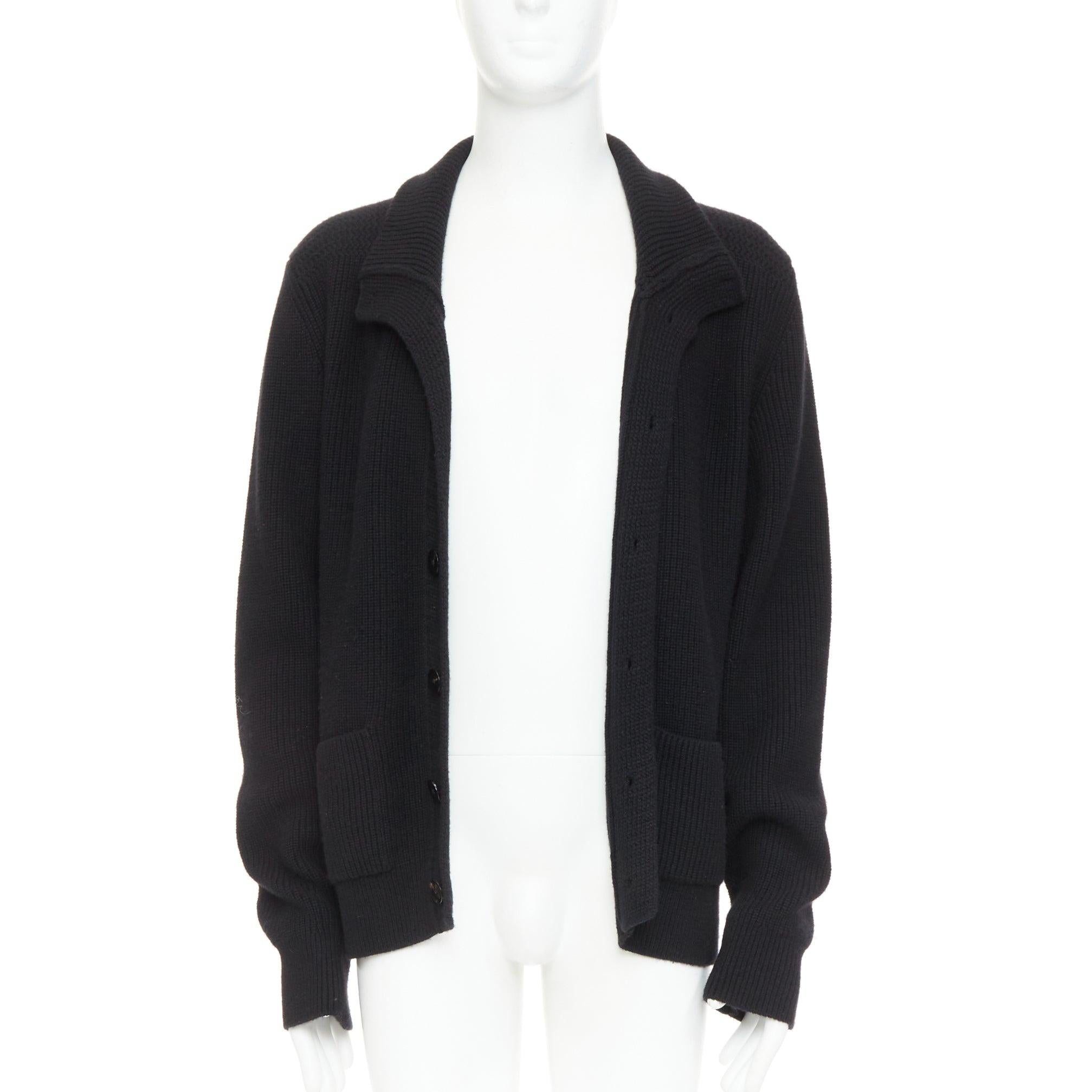 Noir TOM FORD 100% cachemire pull col châle cardigan IT52 L en vente