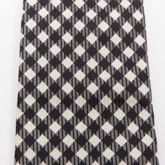 TOM FORD 100% silk black white checkered weave dress tie