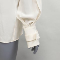 Tom Ford, 100% seta, giacca trench avorio con dettagli leggeri e fluidi IT42 M.