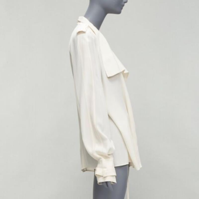 TOM FORD 100% silk ivory trench detail light flowy jacket IT42 M In Good Condition For Sale In Hong Kong, NT