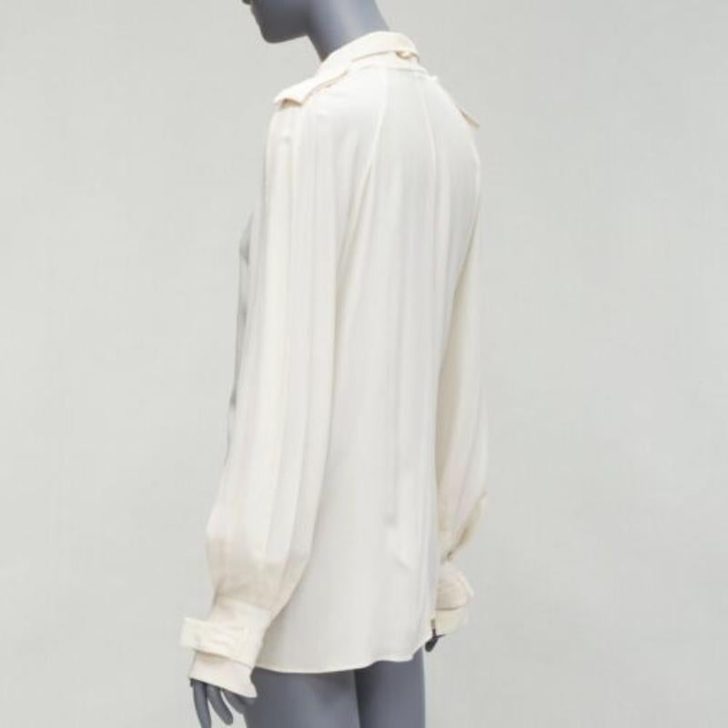 TOM FORD 100% silk ivory trench detail light flowy jacket IT42 M For Sale 1