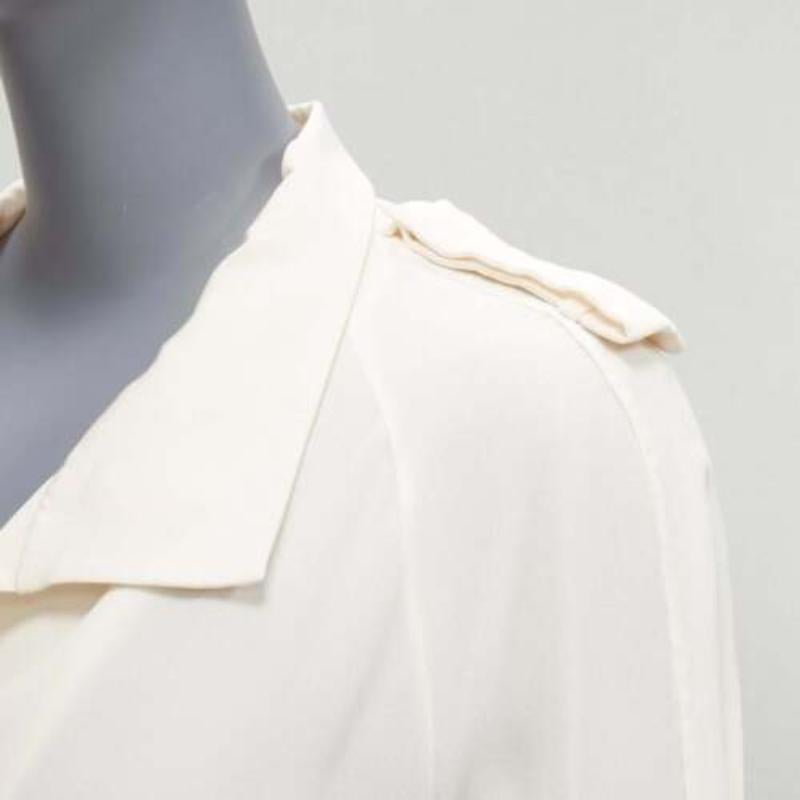 TOM FORD 100% silk ivory trench detail light flowy jacket IT42 M For Sale 2