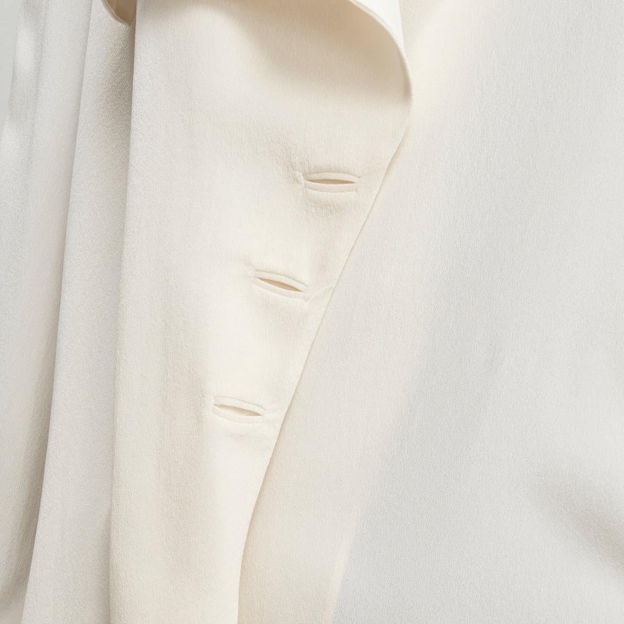 TOM FORD 100% silk ivory trench detail light flowy jacket IT42 M For Sale 3