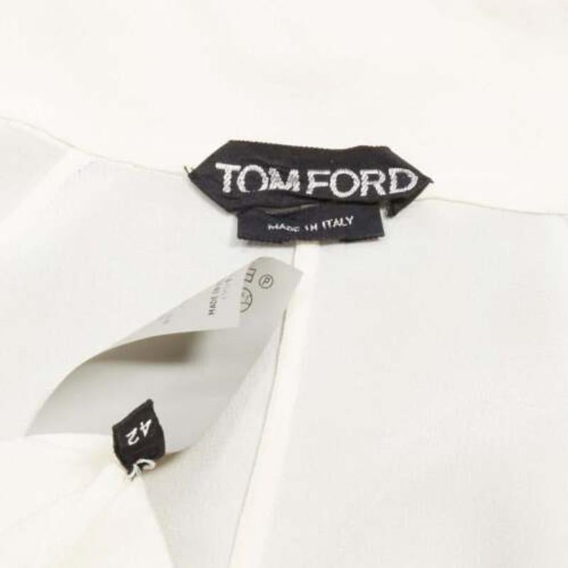 TOM FORD 100% silk ivory trench detail light flowy jacket IT42 M For Sale 4