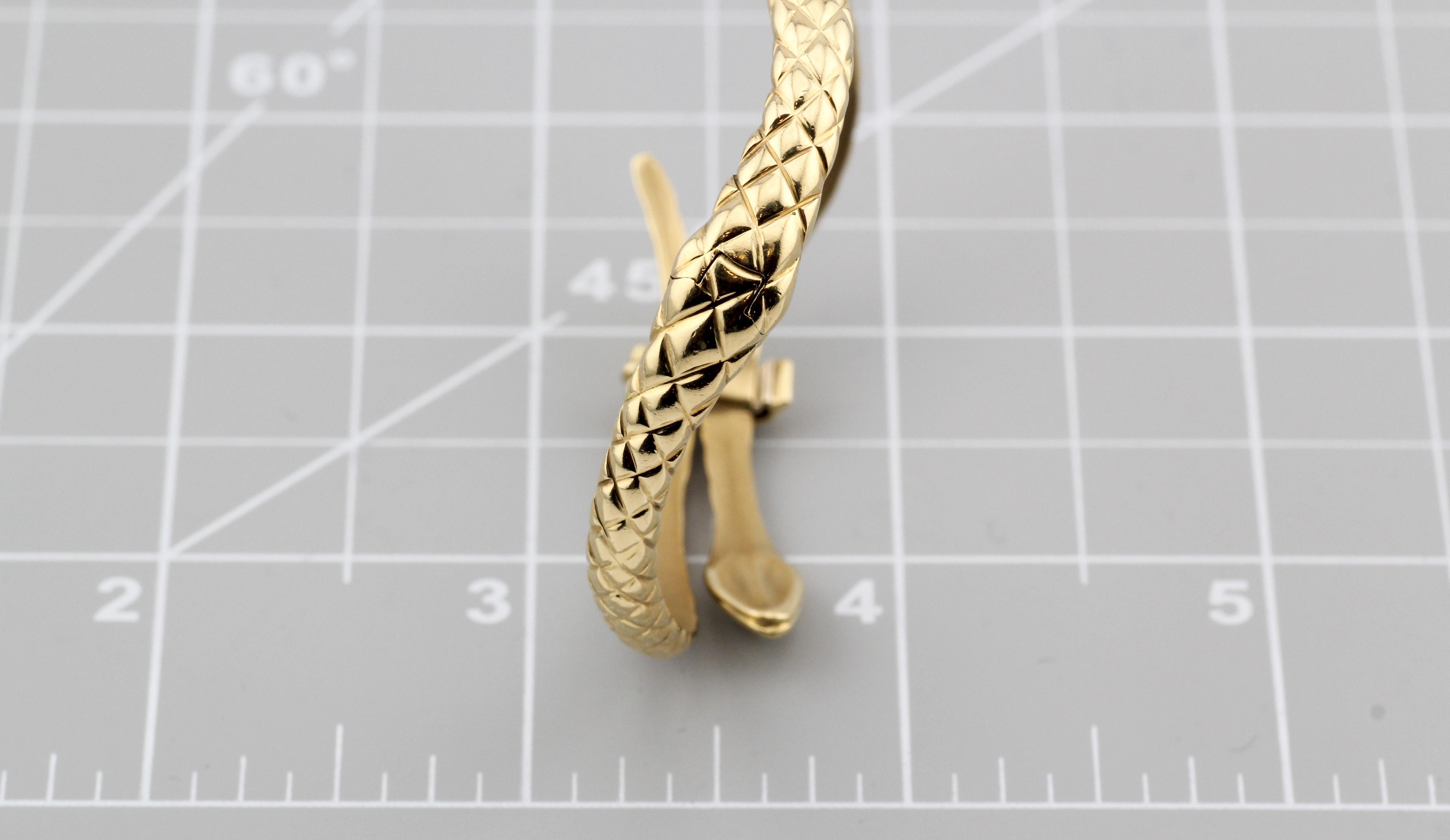 Tom Ford 18k Yellow Gold Snake Bangle Bracelet 3