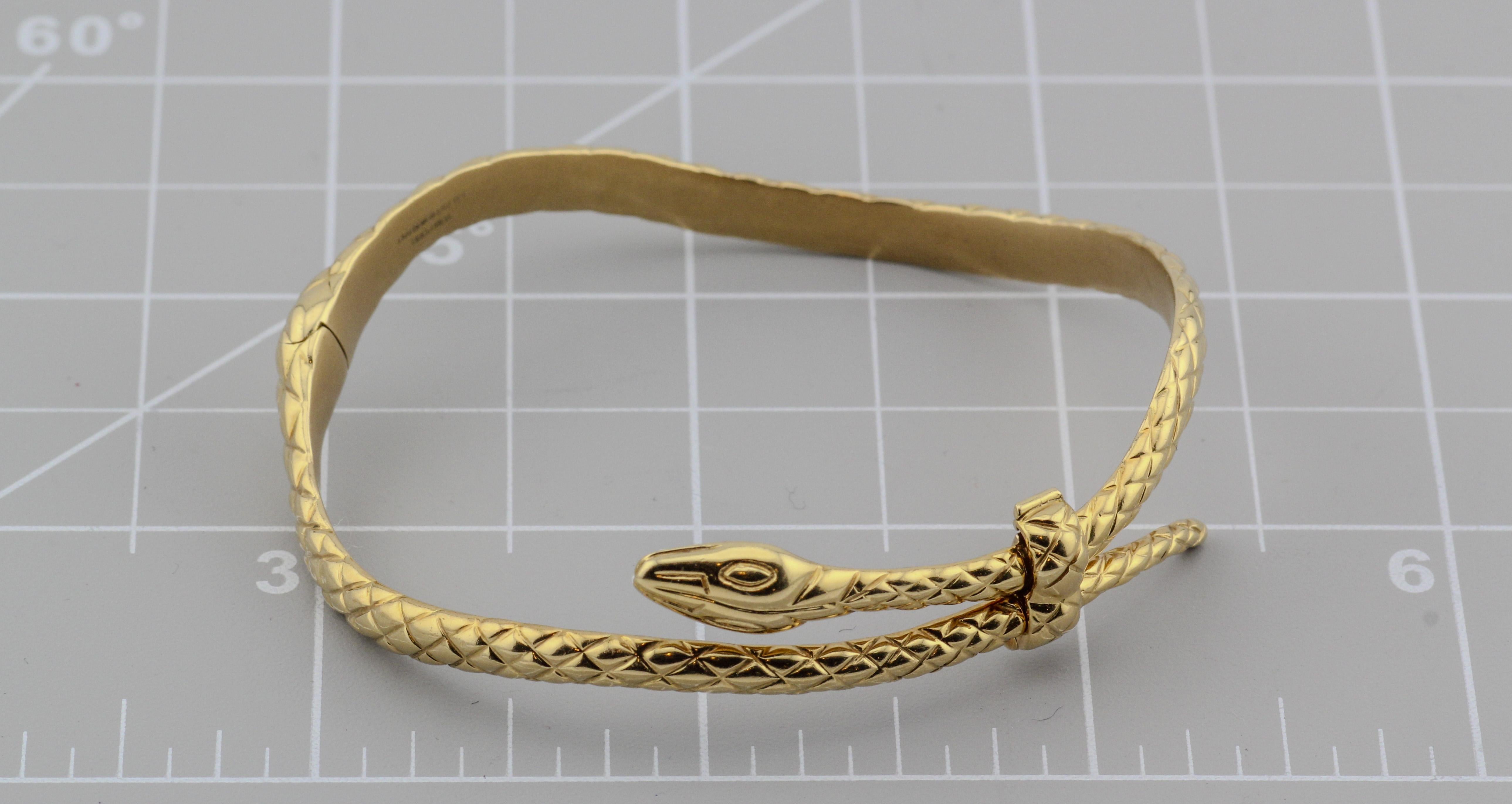 Tom Ford 18k Yellow Gold Snake Bangle Bracelet 1