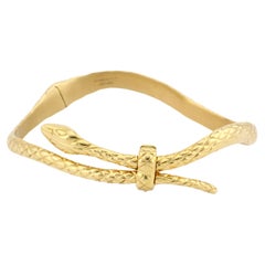 Tom Ford 18k Yellow Gold Snake Bangle Bracelet