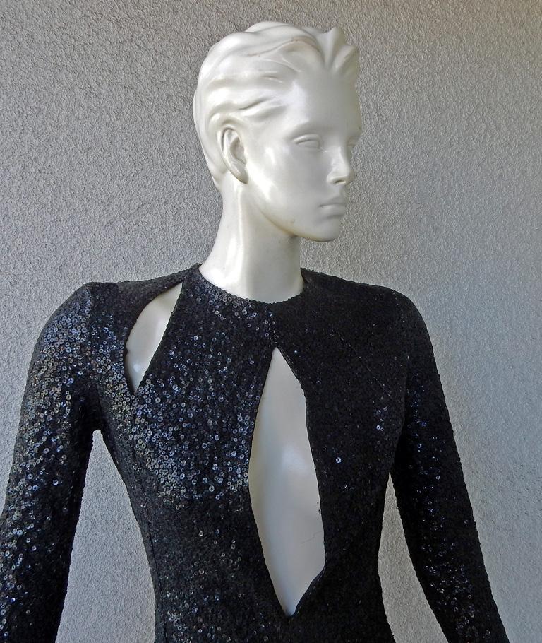 Women's Tom Ford $21.5K Sexy Sleek Black Sequin Gown  Nwt For Sale