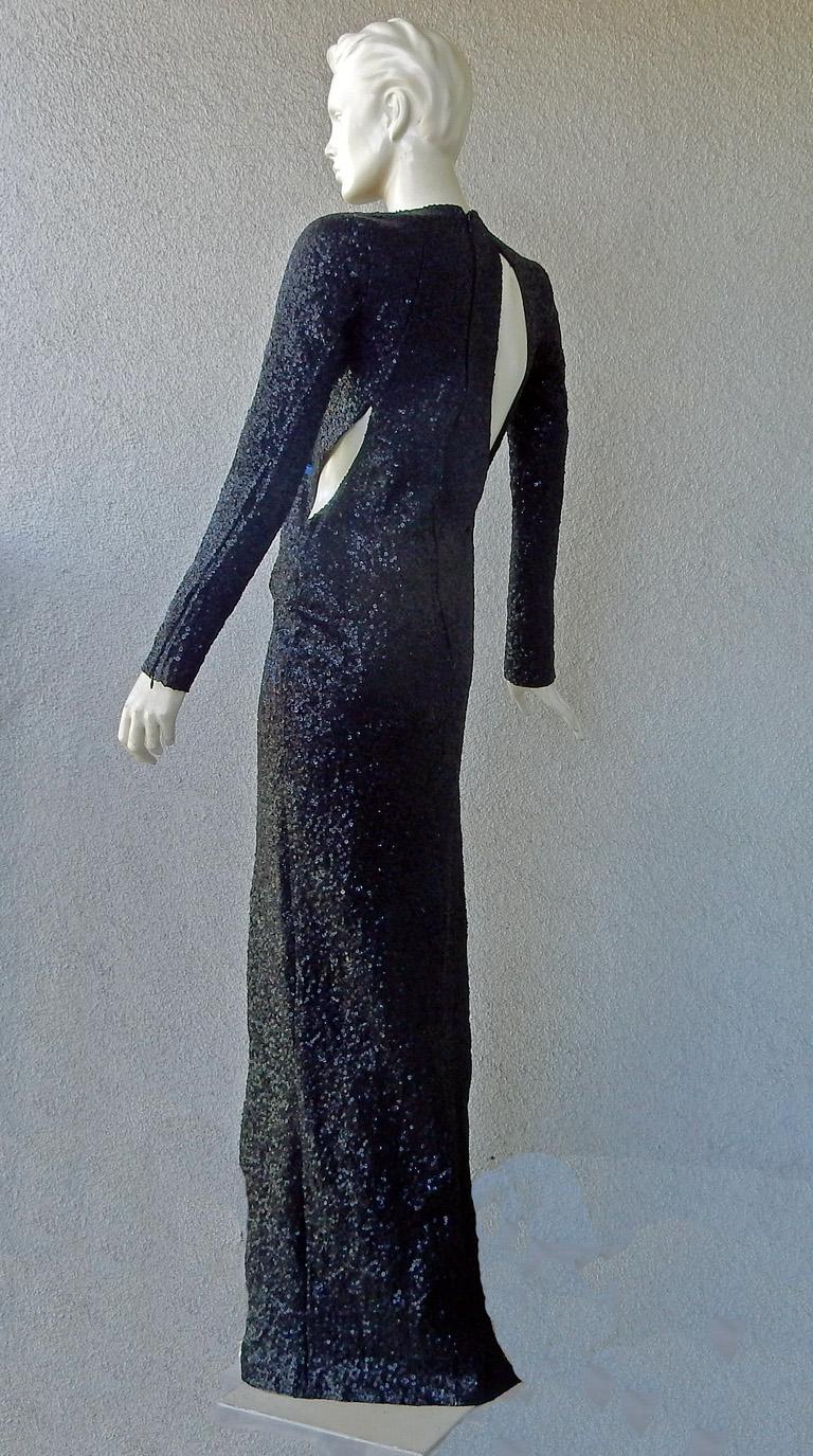 Tom Ford $21.5K Sexy Sleek Black Sequin Gown  Nwt For Sale 3
