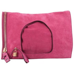 Tom Ford Alix Fold Over Bag Suede Large
