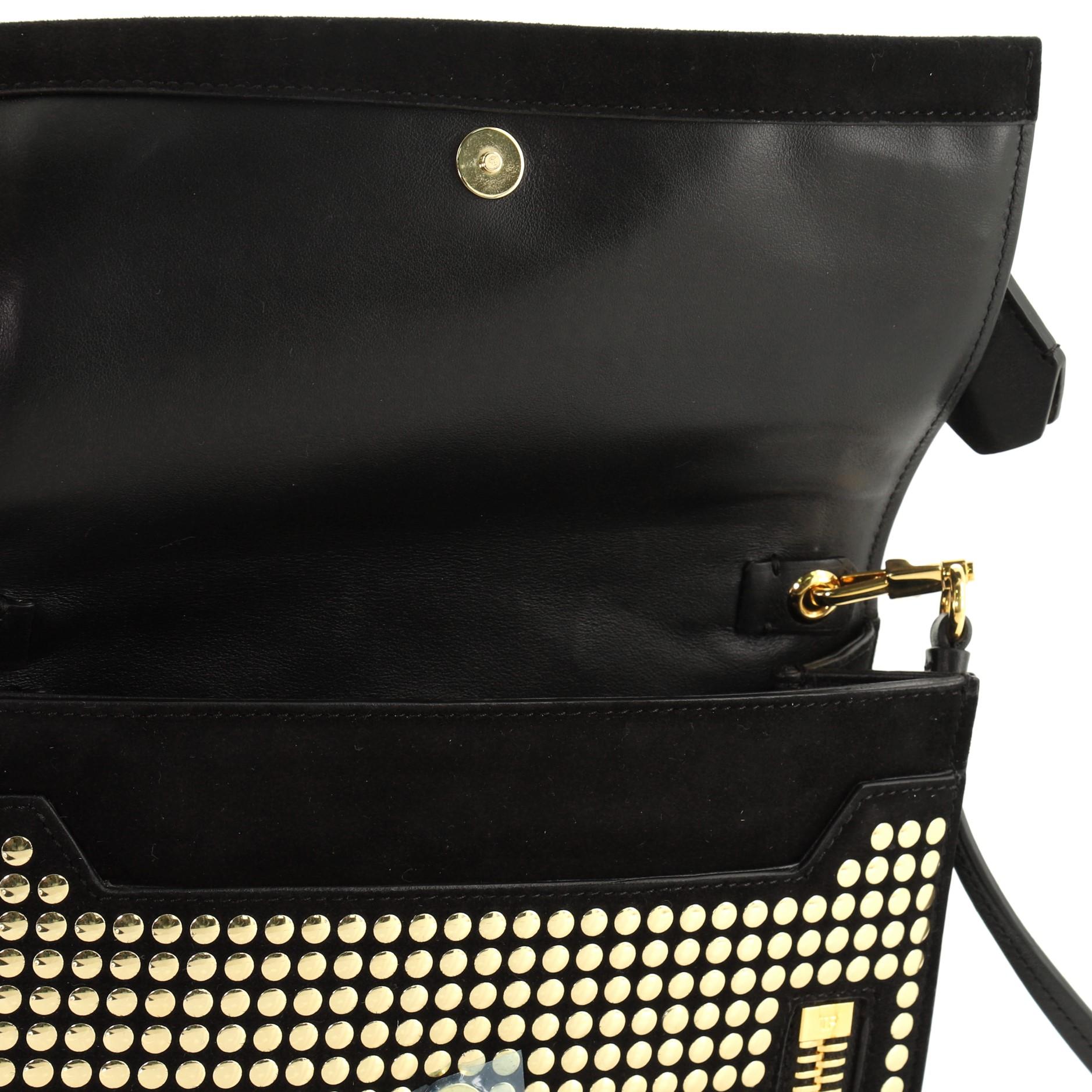 Women's or Men's Tom Ford Alix Fold Over Crossbody Bag Studded Leather Small