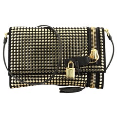 Tom Ford Alix Fold Over Crossbody Bag Studded Leather Small