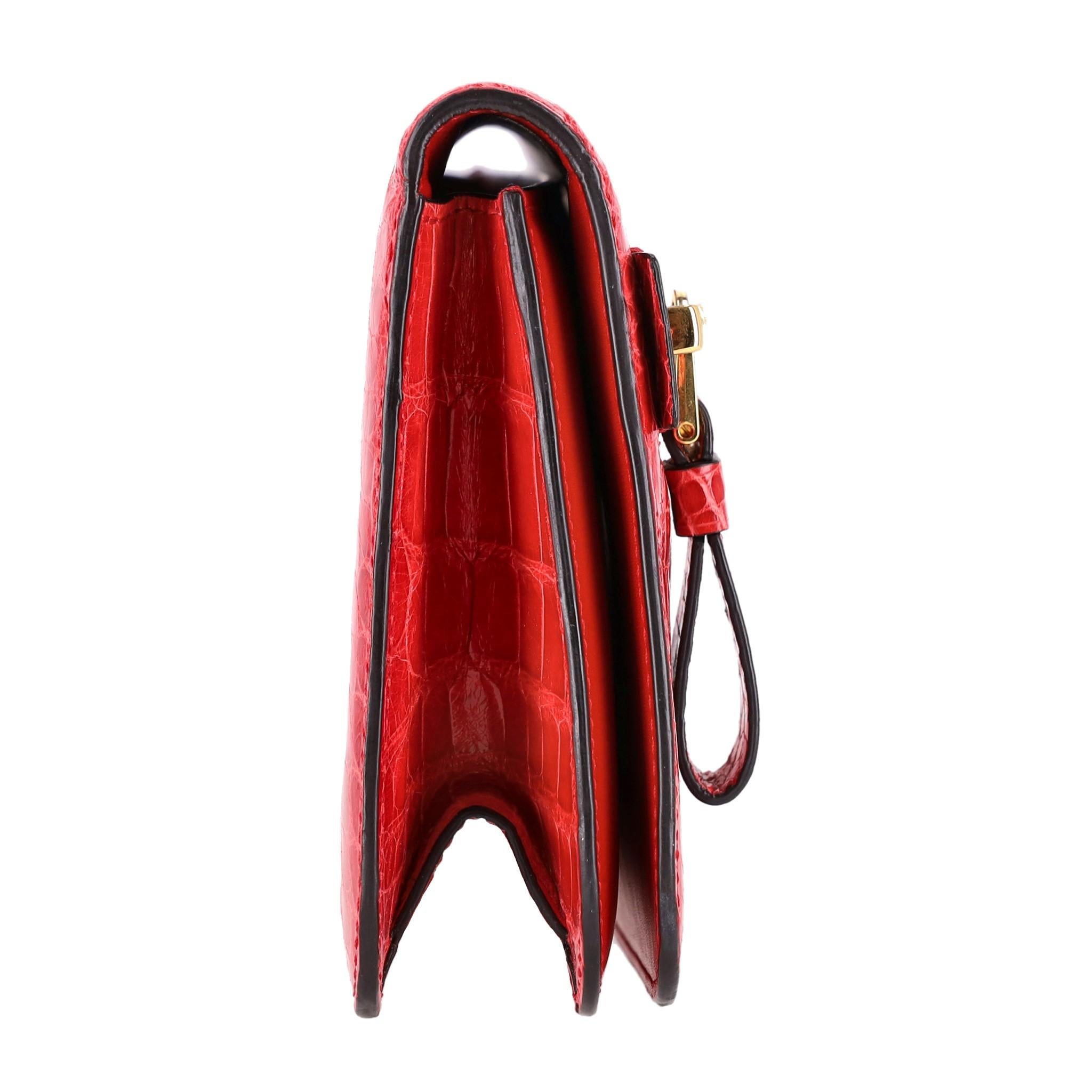 Red Tom Ford Alligator Skin Clutch Bag For Sale