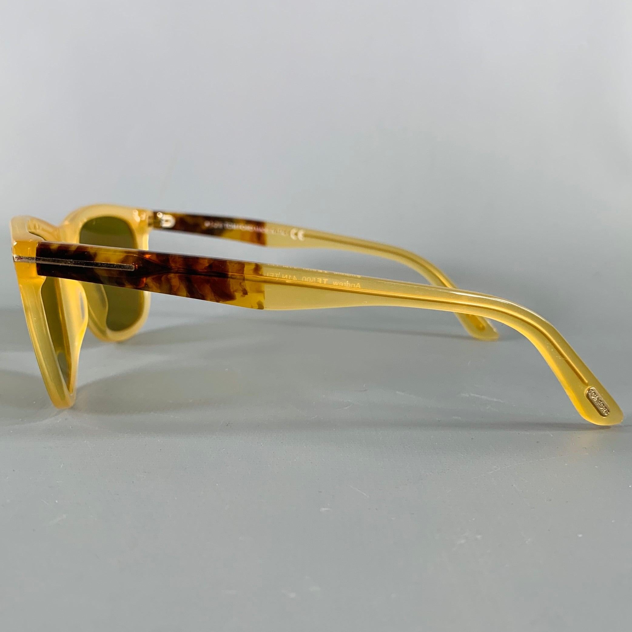 Men's TOM FORD Andrew Yellow Amber Acetate Sunglasses