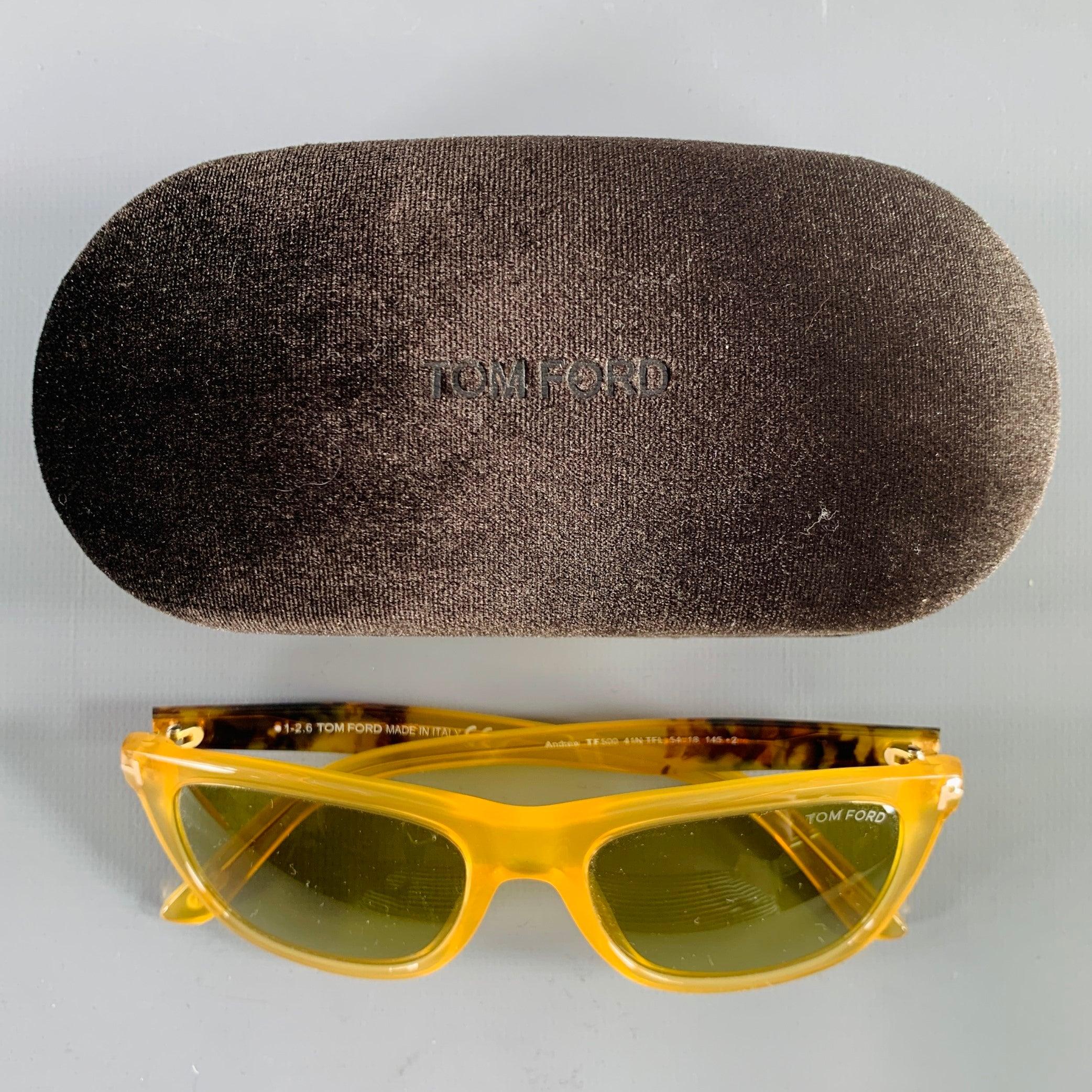 TOM FORD Andrew Yellow Amber Acetate Sunglasses 3
