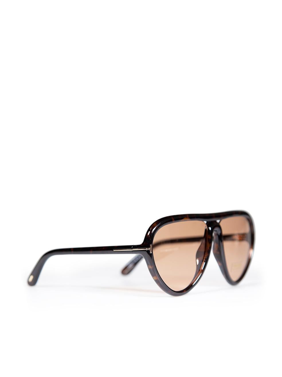 Tom Ford Arizona Dark Havana Pilot Sunglasses In New Condition For Sale In London, GB