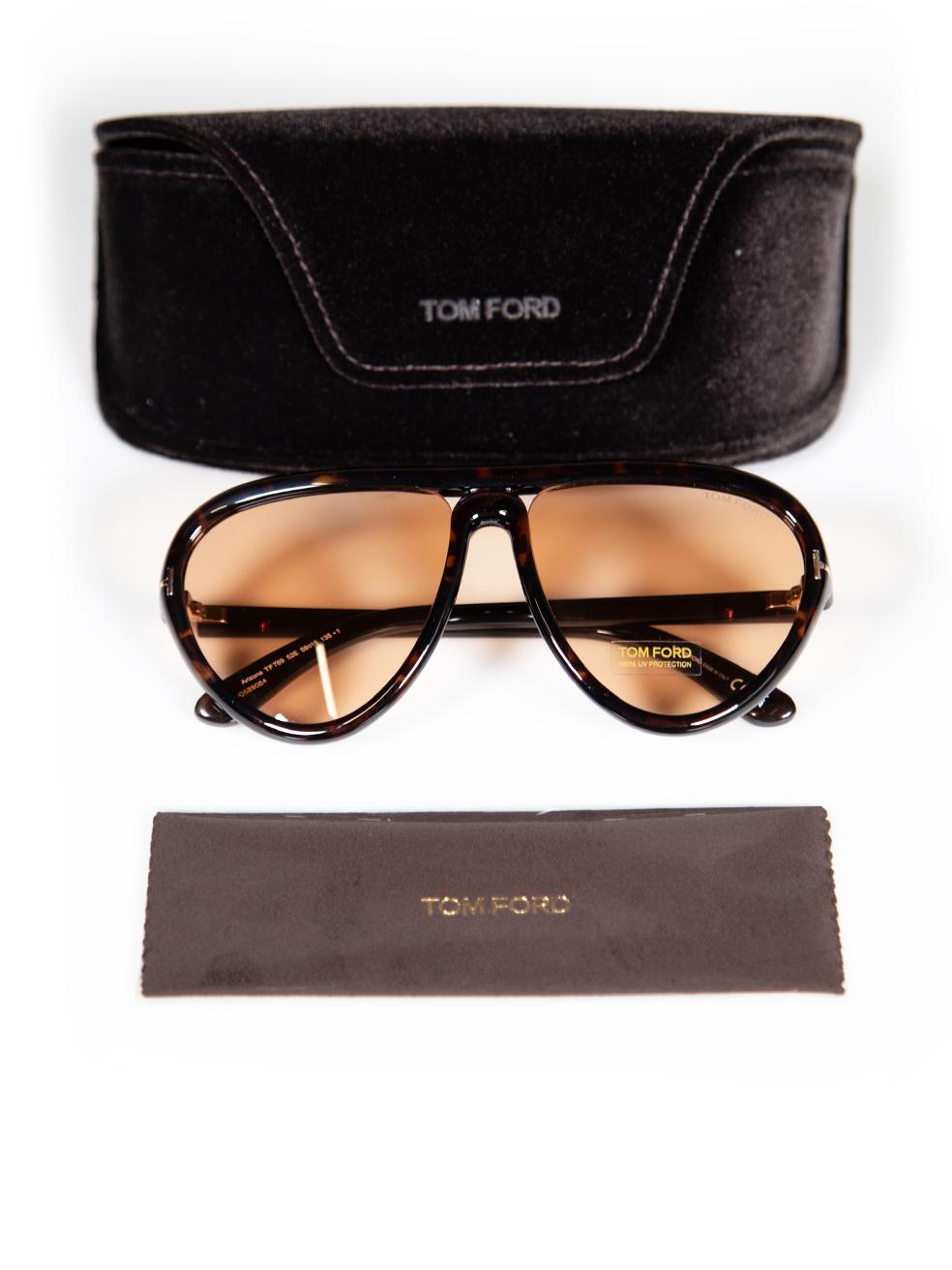 Tom Ford Arizona Dark Havana Pilot Sunglasses For Sale 4