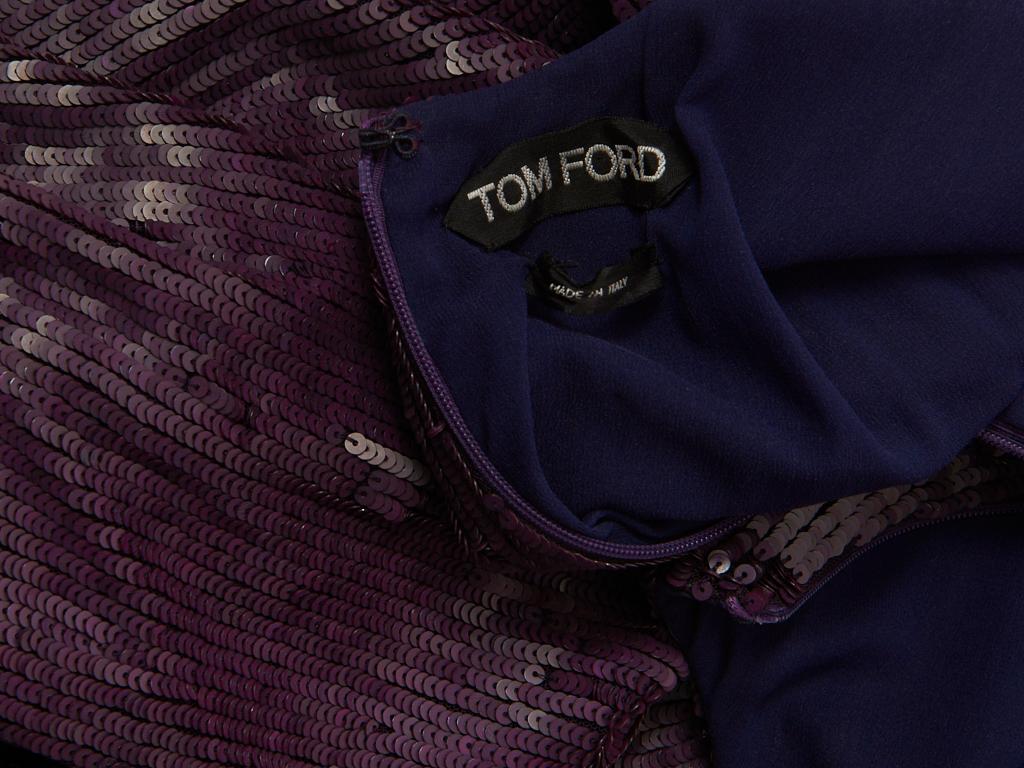 Gray Tom Ford Aubergine Sequined Gown For Sale
