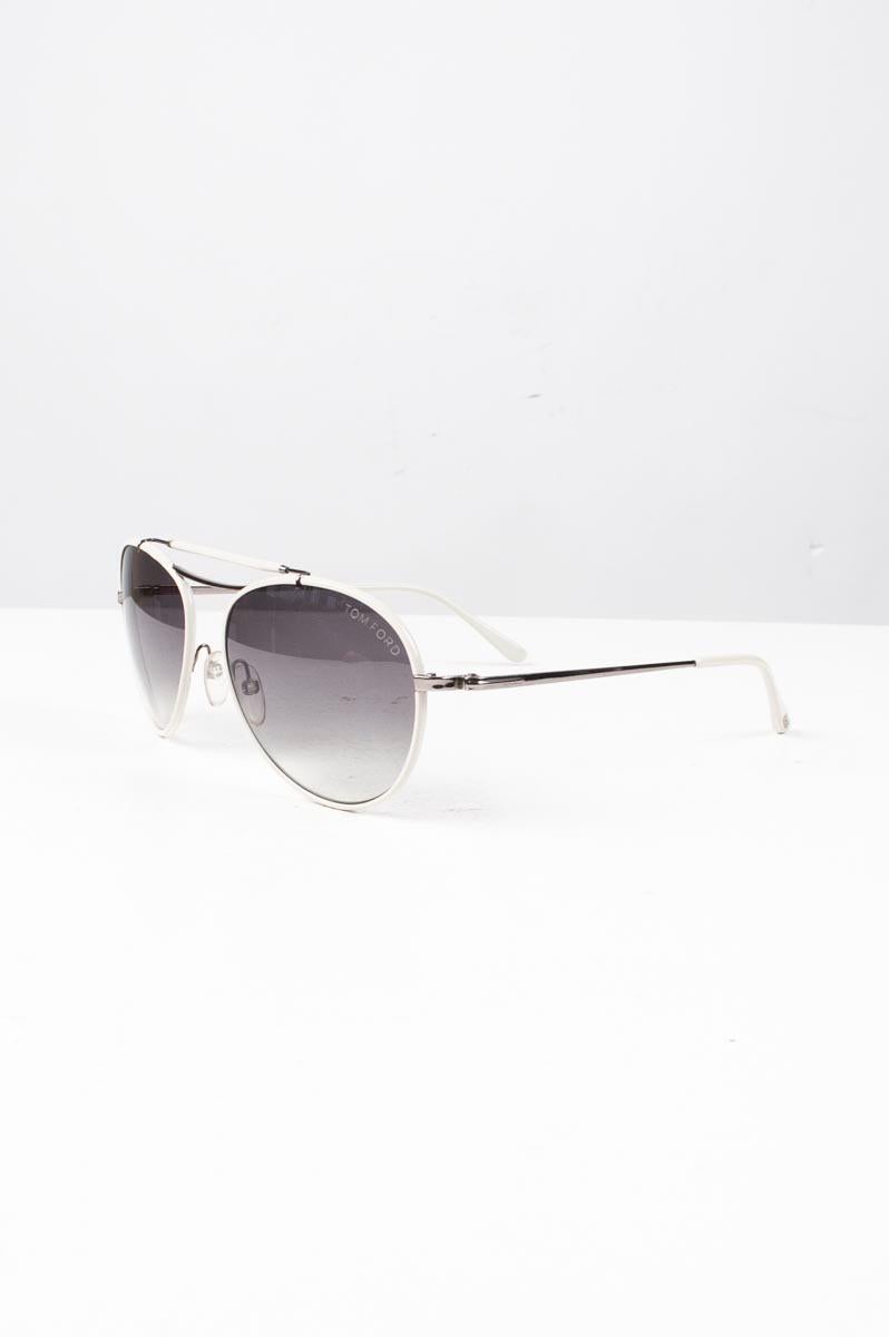 Item for sale is 100% genuine Tom Ford Aviator Burke TF247 Men Sunglasses, S206 
Color: White Frames Black Lenses
(An actual color may a bit vary due to individual computer screen interpretation)
Material: Plastic, metal
These sunglasses are great
