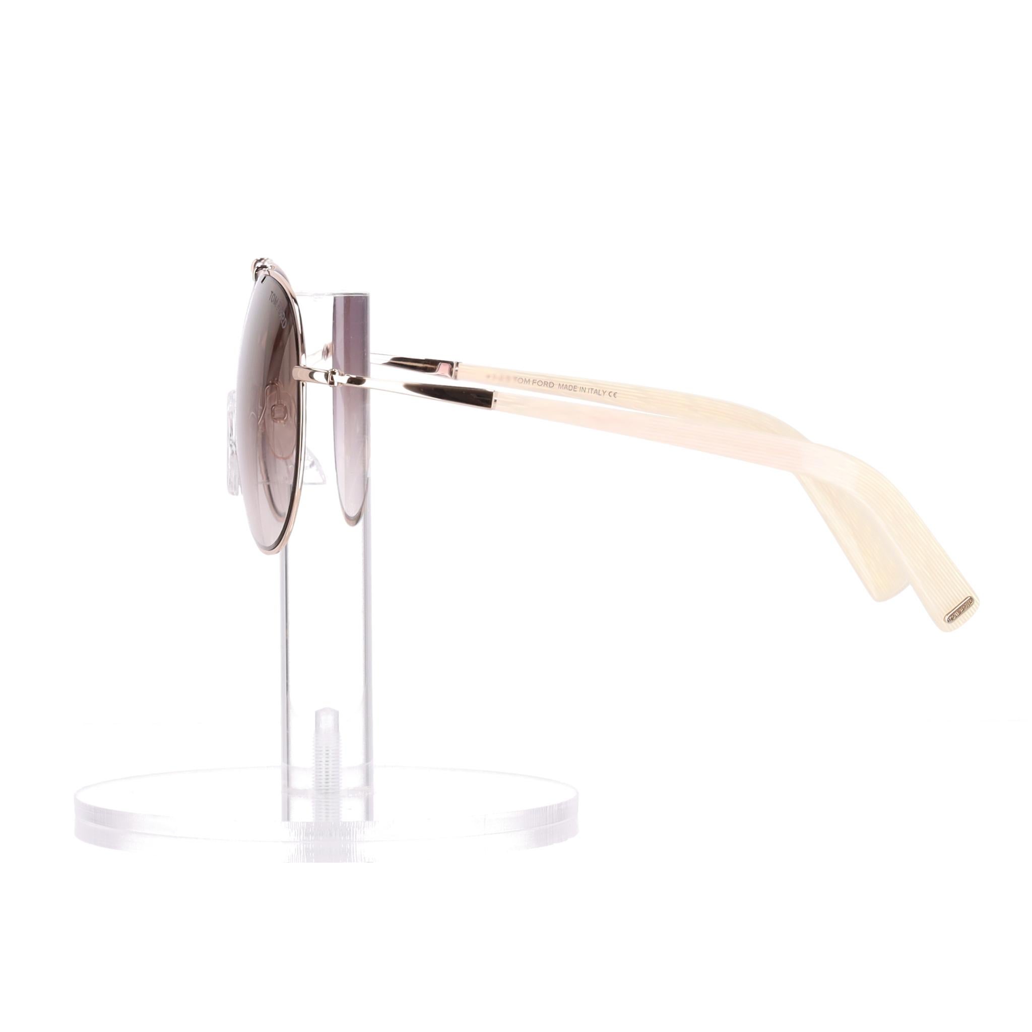 Beige Occhiali da sole Tom Ford Aviator Eva in vendita