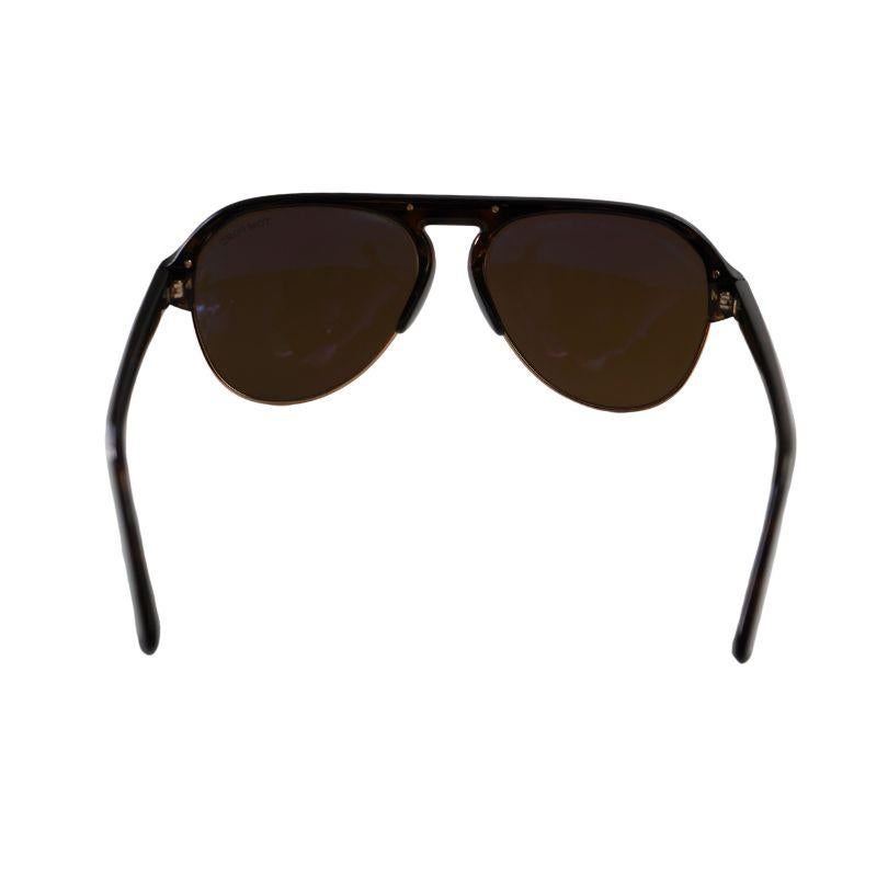 Tom ford Aviator Tortoise Dark Havana FT0929 Sunglasses In Good Condition For Sale In Beverly Hills, CA