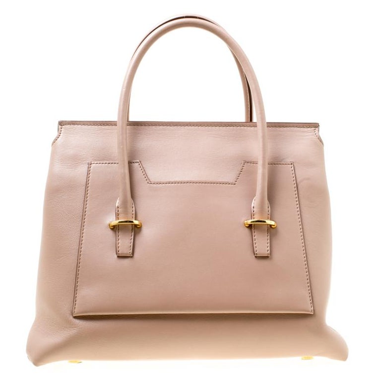 Tom Ford Beige Leather Icon Top Handle Bag For Sale at 1stDibs
