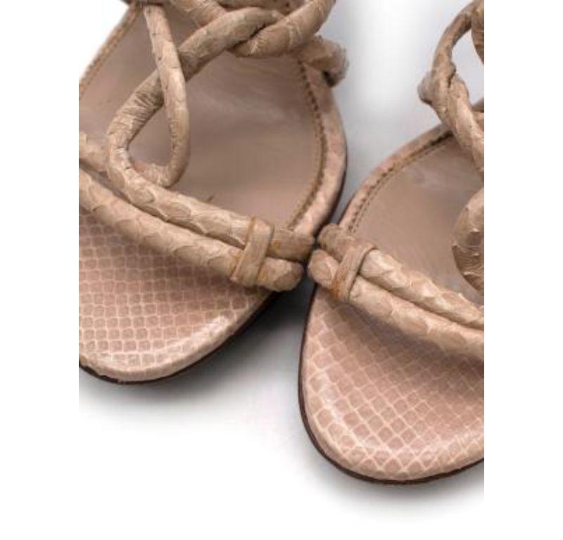 Tom Ford Beige Python-embossed Strappy Platform Sandals For Sale 2