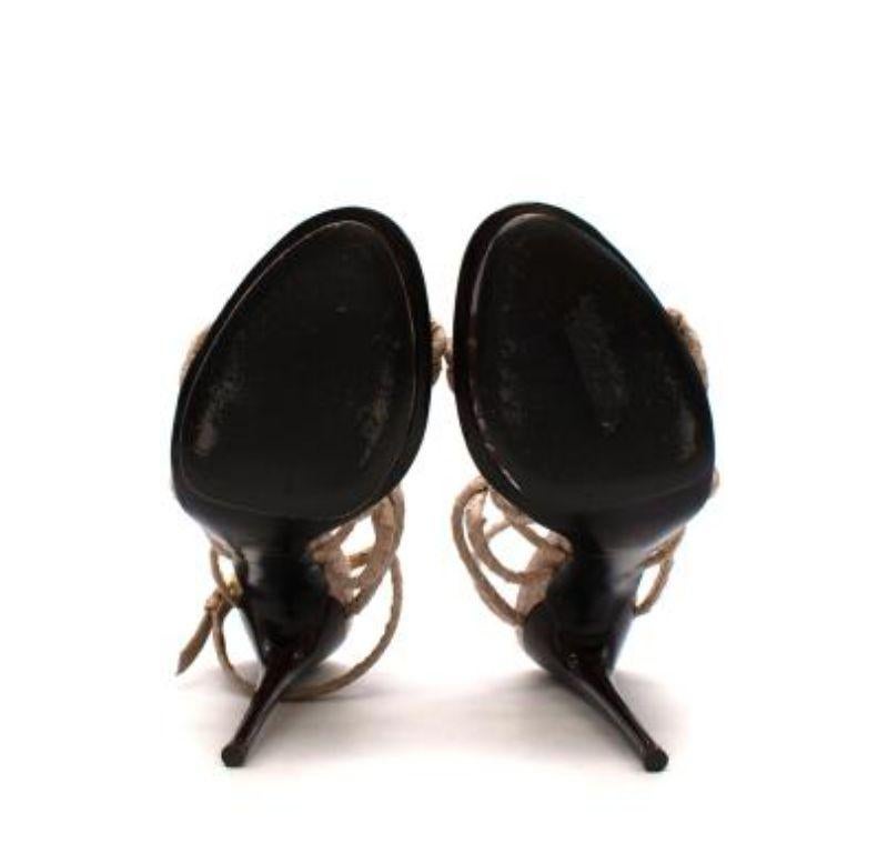 Tom Ford Beige Python-embossed Strappy Platform Sandals For Sale 4
