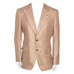 Tom Ford Beige Silk Cashmere Blend Blazer XL