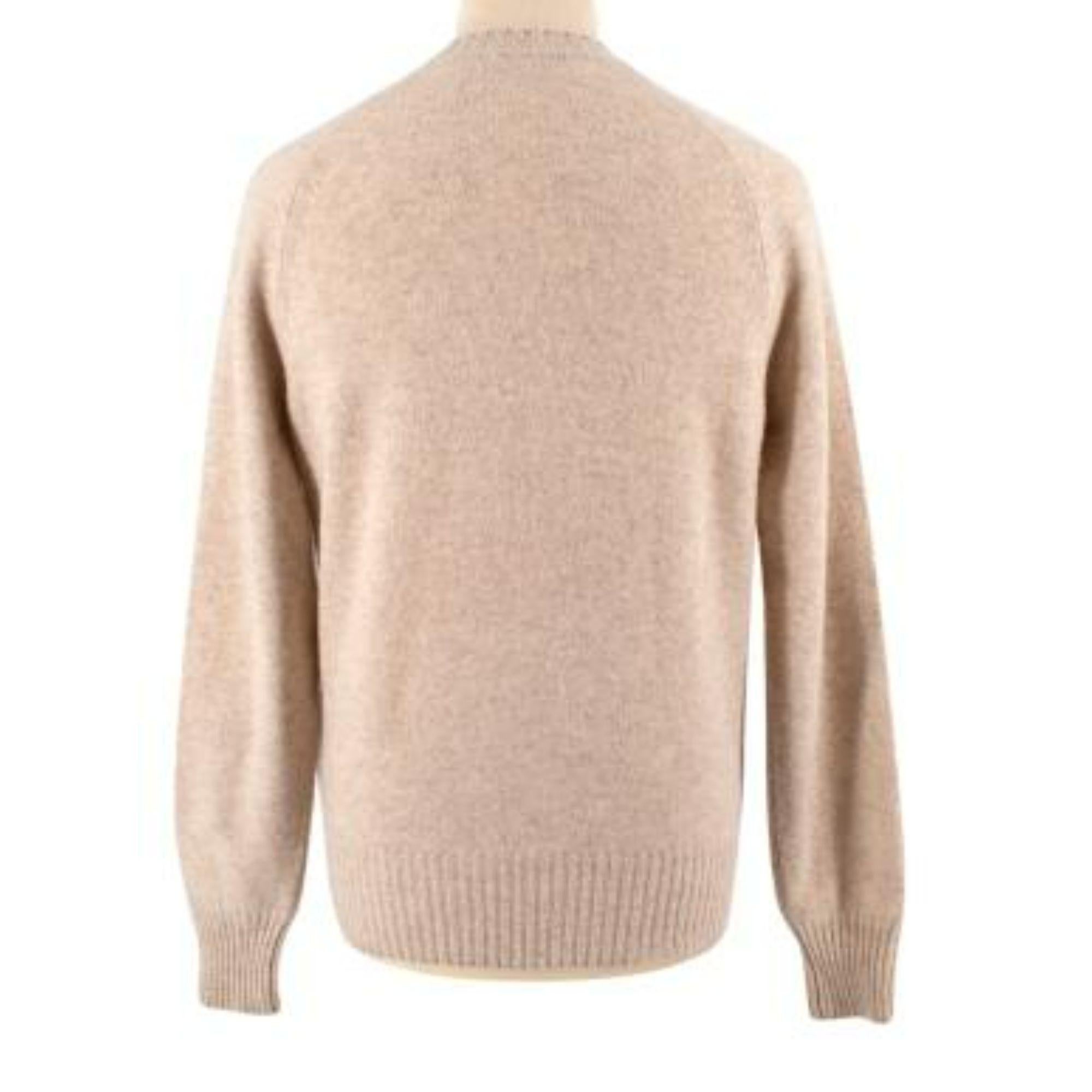 Tom Ford Beige Wool Crew Neck Jumper In Excellent Condition For Sale In London, GB