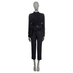 TOM FORD black 2019 KNOTTED SILK GEORGETTE Blouse Shirt 40 S
