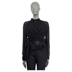 TOM FORD black 2019 KNOTTED SILK GEORGETTE Blouse Shirt 40 S