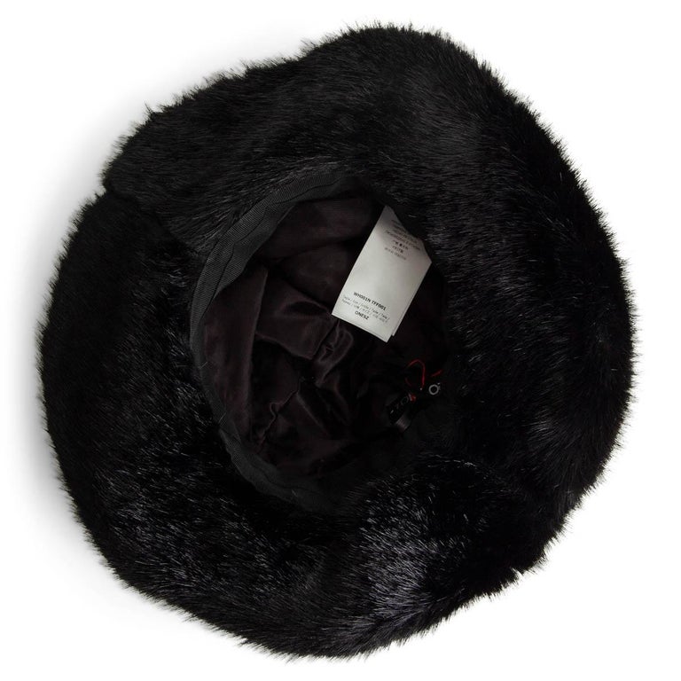 TOM FORD black WIDE BRIM FAUX FUR Hat One Size Fox and Mink Fur Hat-Large Brim Fur Hat – Madison Avenue  main image 4